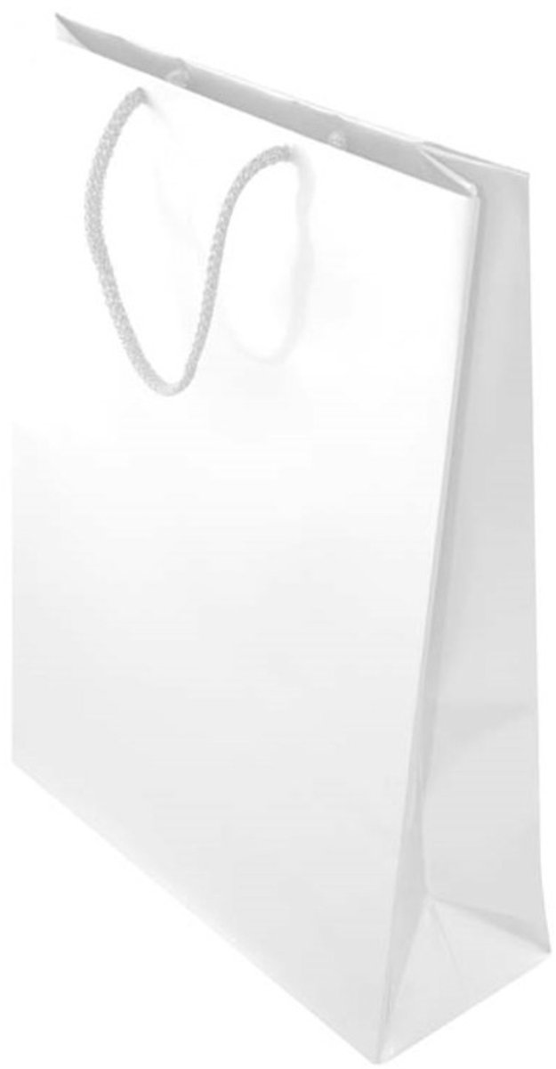 50x Witte Papieren Zakken 24x9x32 cm - Premium Prestige