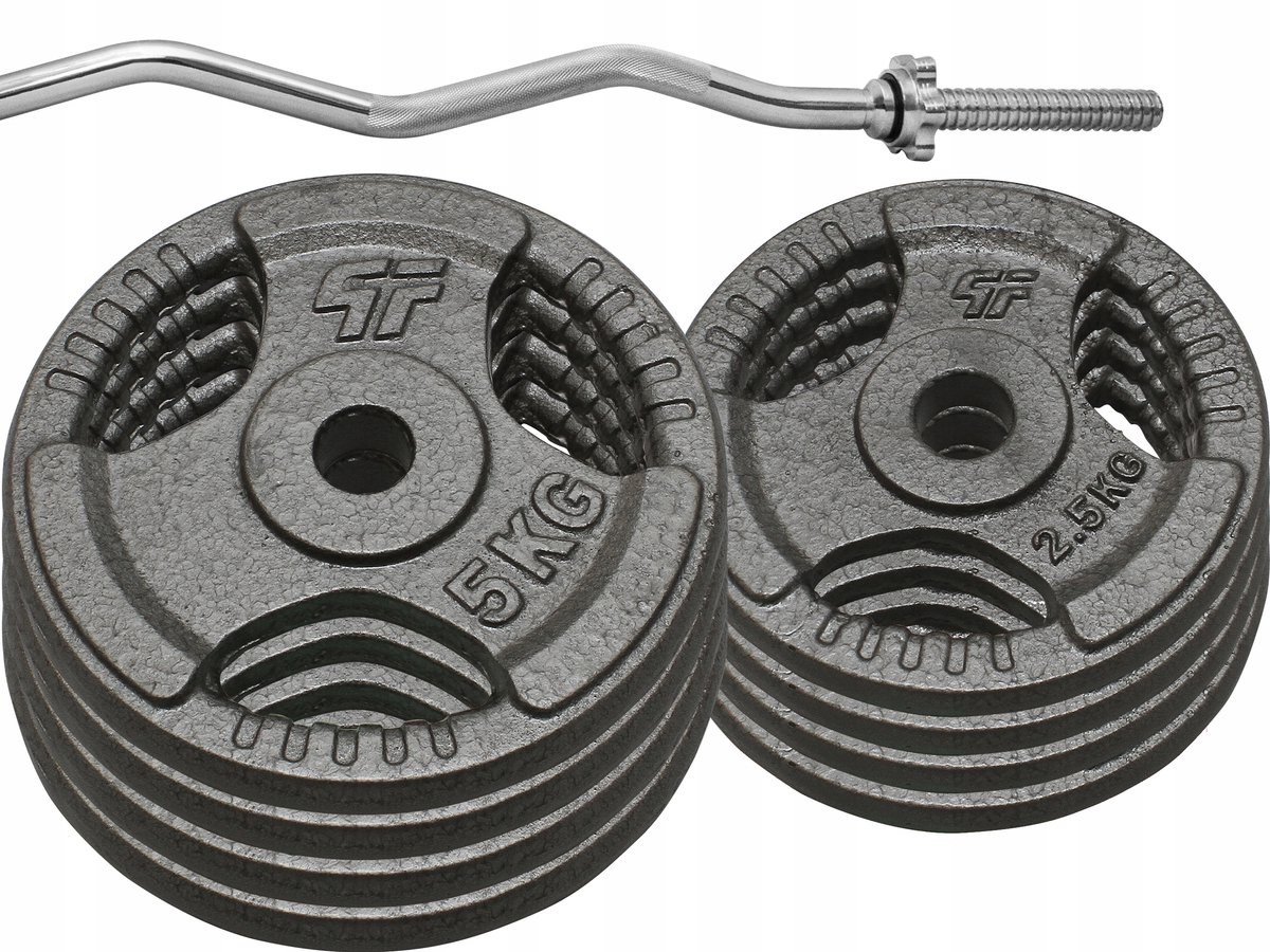 36 kg houderset IJzer Hammertone met gebogen stang 120cm