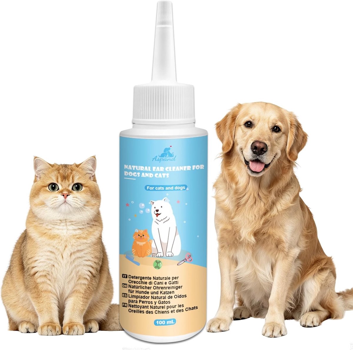 Oorreiniger voor Honden en Katten - 100ml - Natuurlijke Oorreiniging - Voor Alle Leeftijdsgroepen