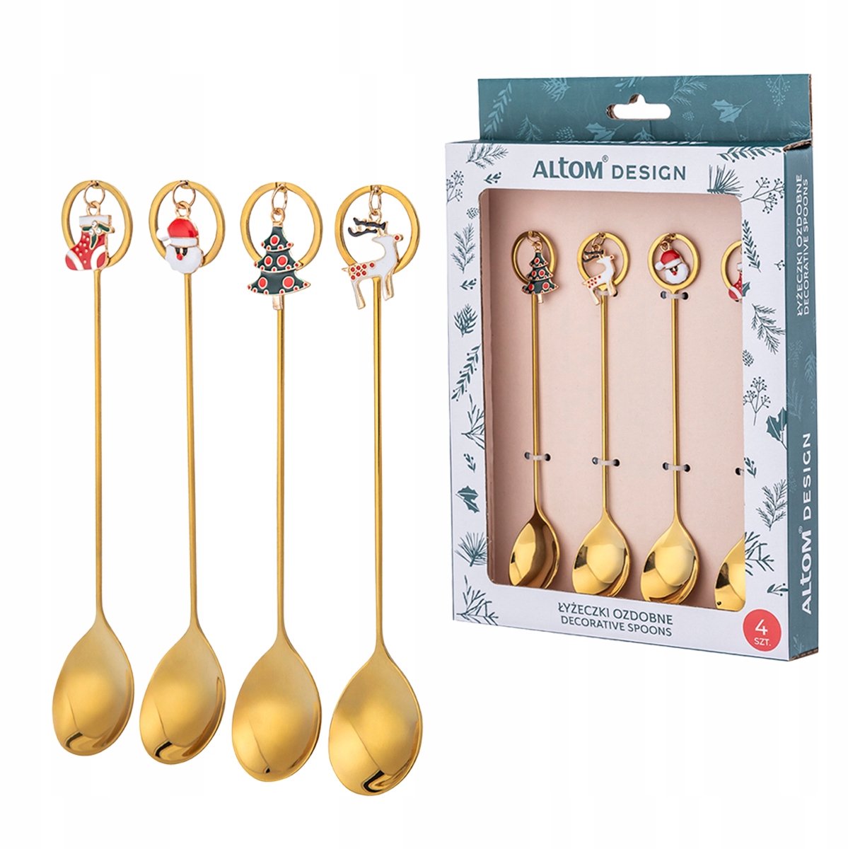 Gouden Kerstlepels Altom Design - Set van 4