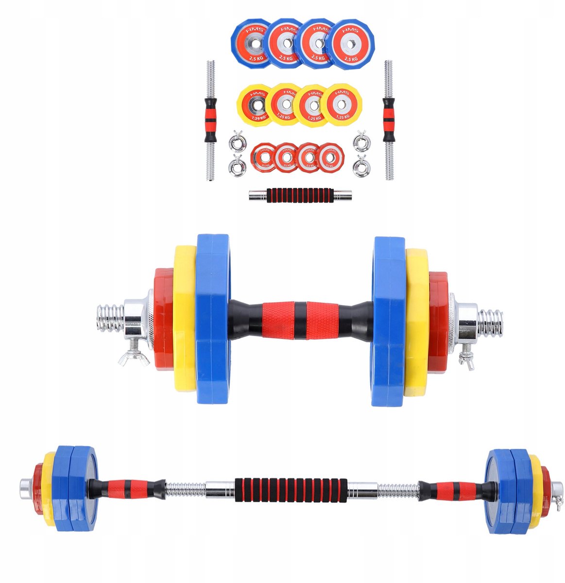 Verstelbare Halsters & Stang Set 20kg in Koffer - Thuis Fitness