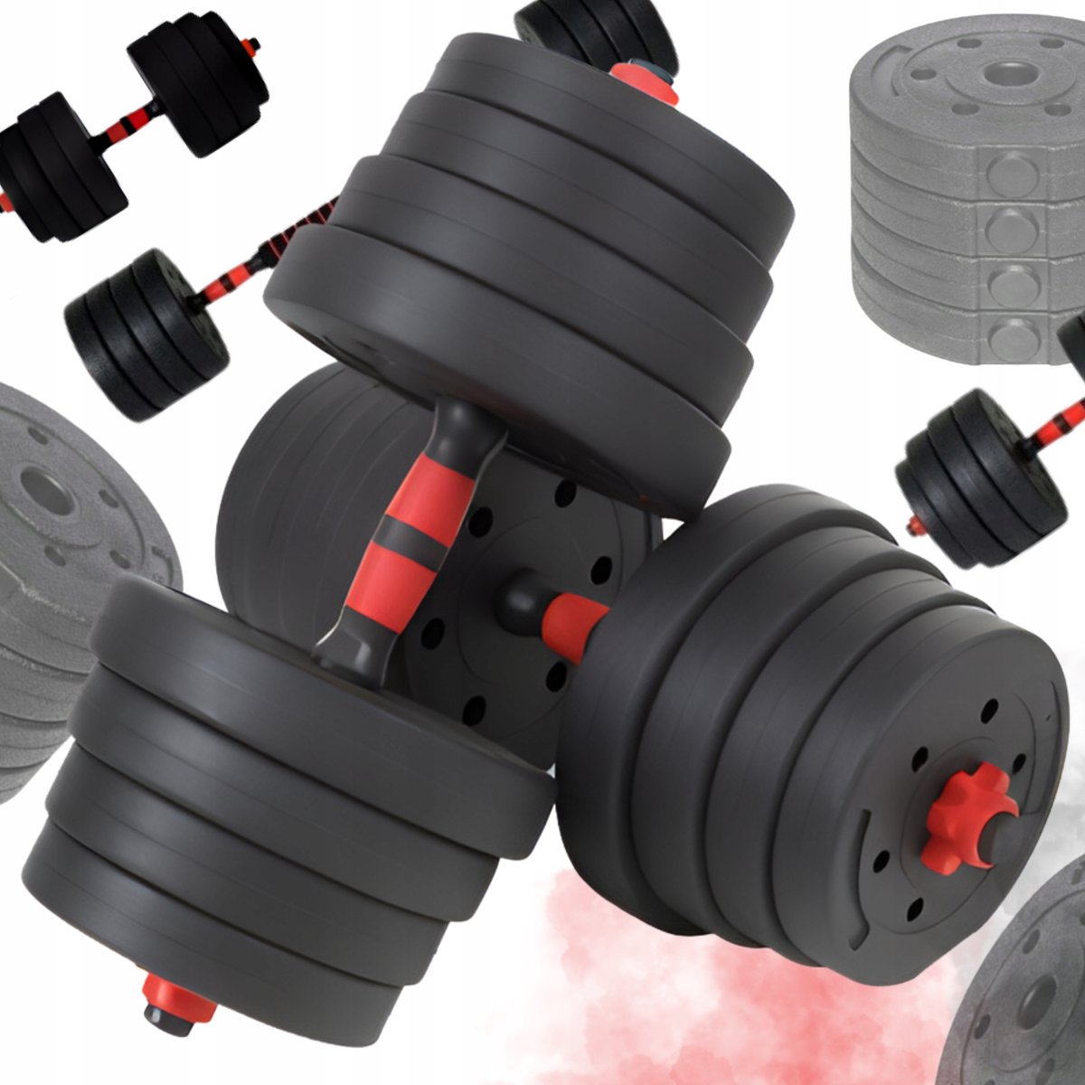 Verstelbare Halterset 40kg met Barbell Functie - Krachttraining Thuis