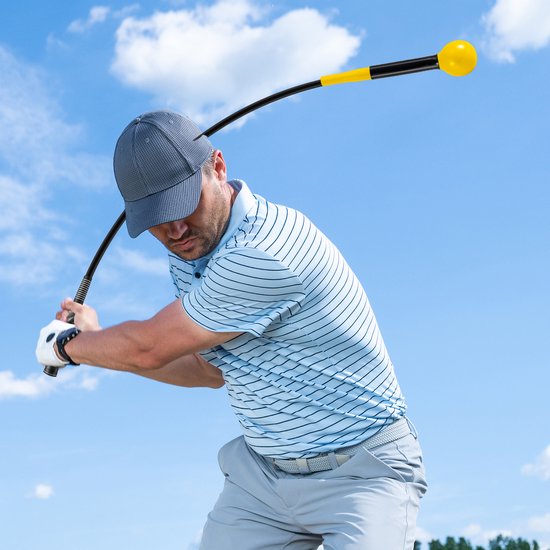 COSTWAY Golf Swing Trainer, 80/100/120 cm golftrainingshulp met gewichtskop, golf-vliegtrainer voor houdingscorrectie, binnen en buiten, golfzwaaitrainer voor beginners, professionals van Costway — afbeelding 5