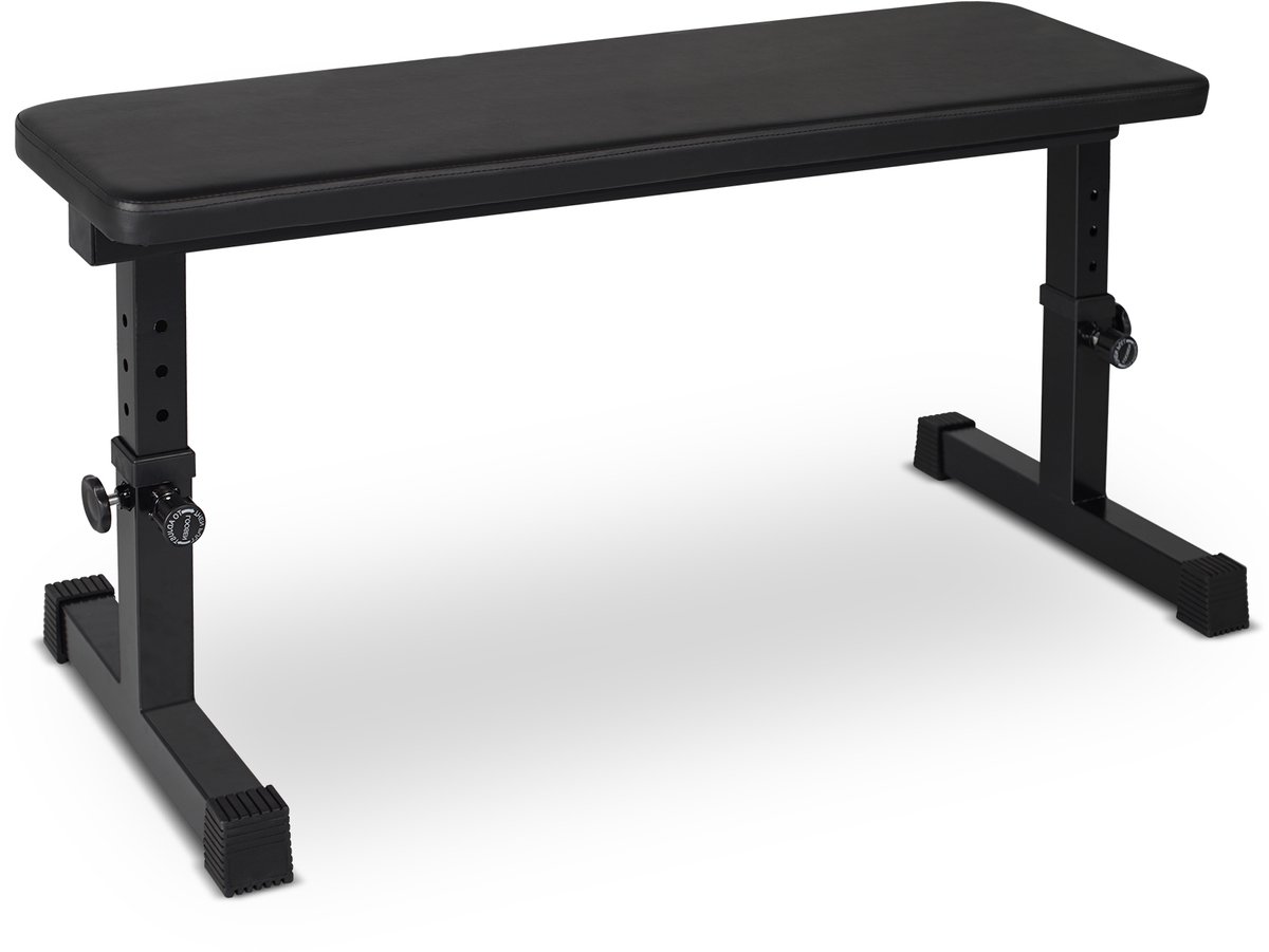 REDOM - Verstelbare halterbank - Hoogte verstelbaar - Comfortabele bekleding - Voor krachttraining thuis - IJzer - Zwart - 109 x 42,7 x 53 cm