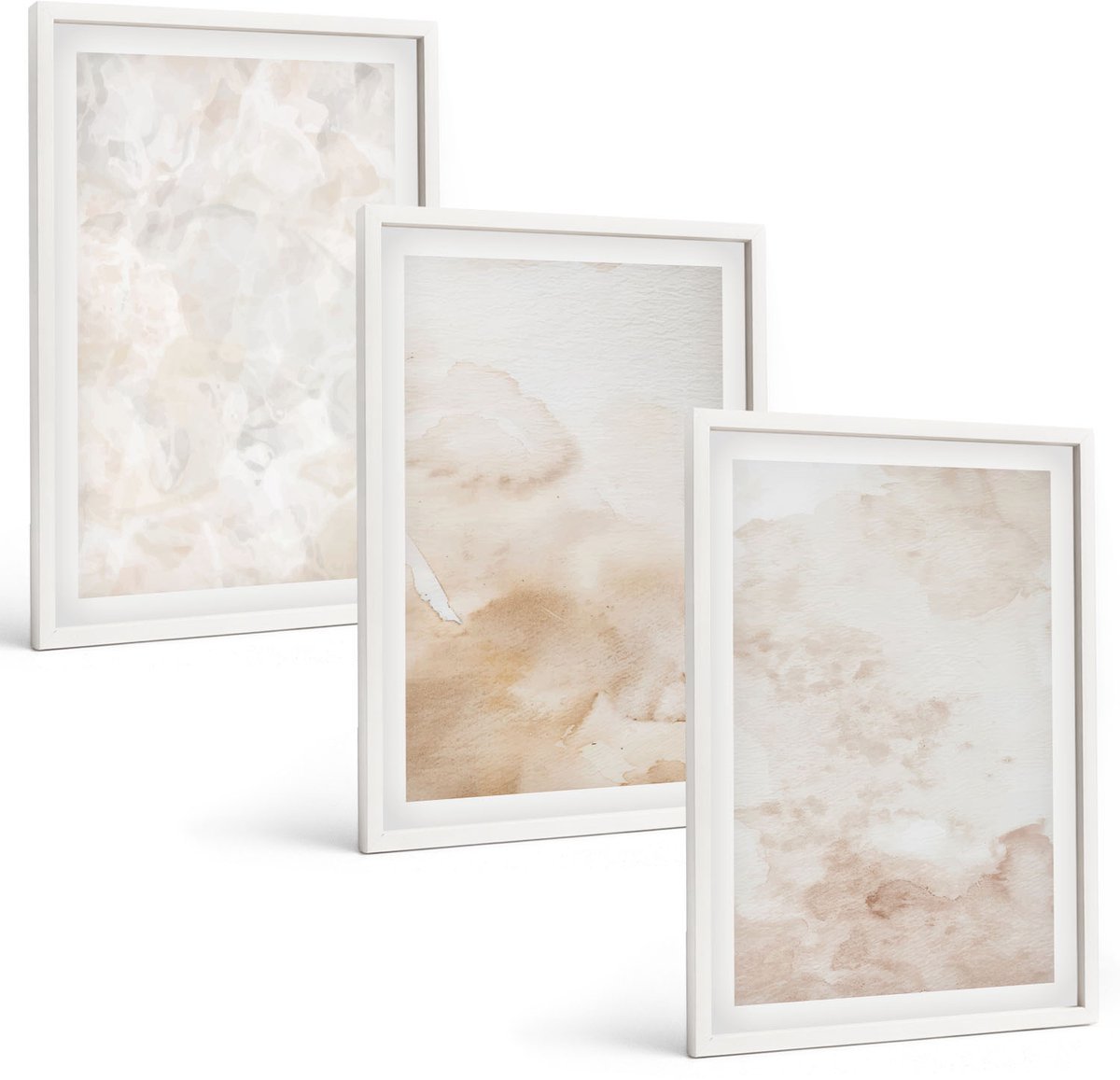 Tulup 3-Delige Schilderij Set - Modieuze texturen in pastelkleuren. - 40x60 - Muurdecoratie - Schilderijen Set - Woonkamer - Woonkamer Decoratie