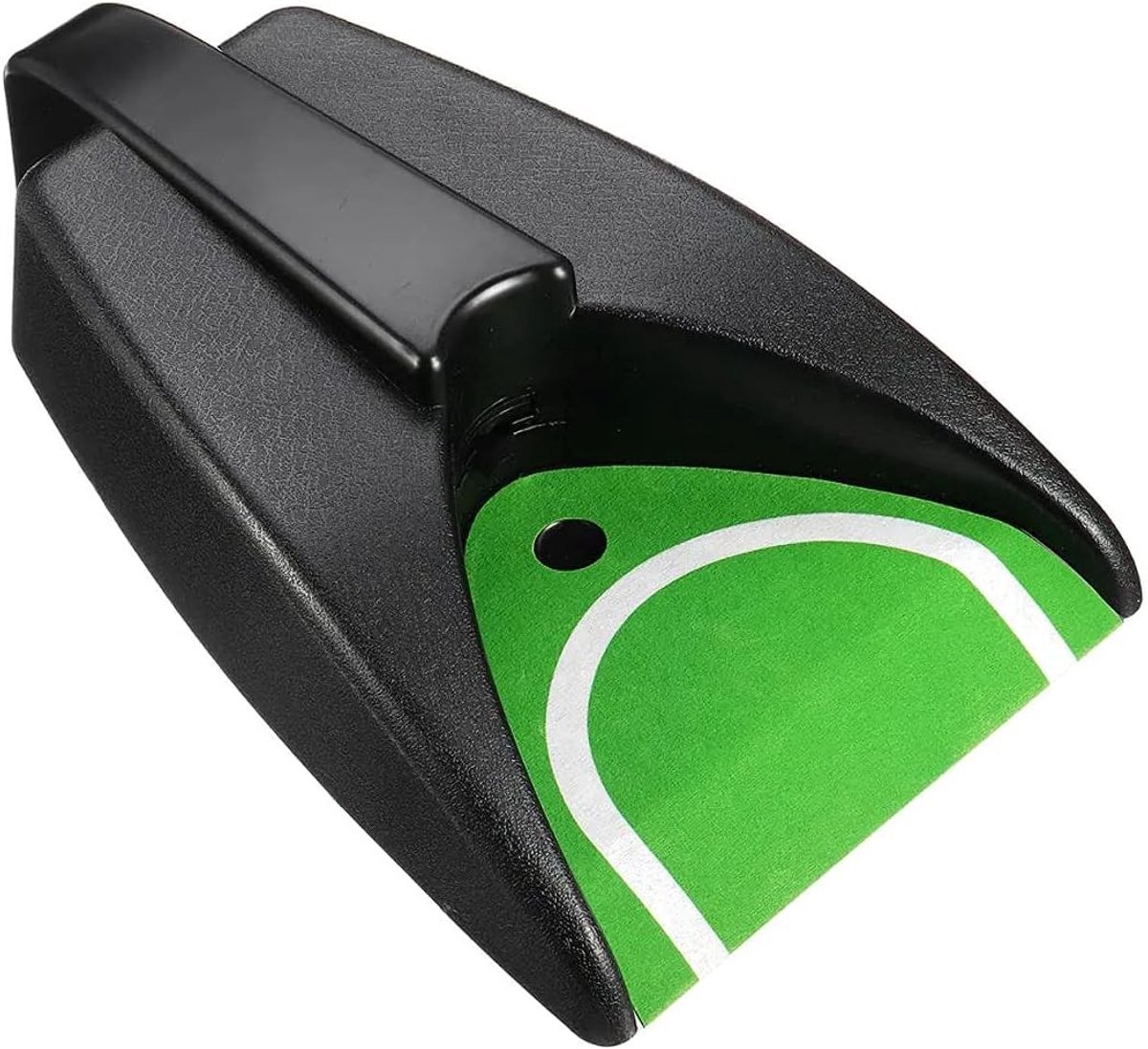 Golf Putting Trainer - Groen - 27 x 16,5 x 6 cm - Kunststof met Rebounder - Voor Golf Oefening Thuis en Kantoor