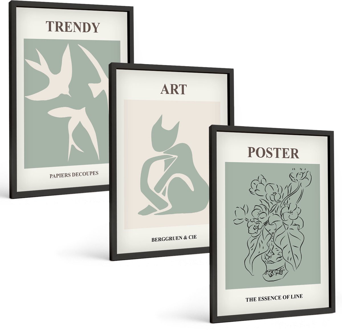 Tulup 4-Delige Schilderij Set - Stijlvolle illustraties van Henri Matisse - 40 x 60 cm - Wanddecoratie - Schilderijen Set - Kantoor - Muurdecoratie