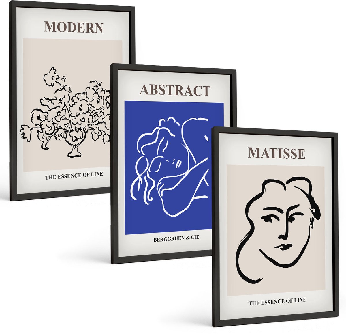 Tulup 4-Delige Schilderij Set - Posters in de moderne en abstracte stijl van Henri Matisse - 40 x 60 cm - Wanddecoratie - Schilderijen Set - Interieur - Moderne Wanddecoratie
