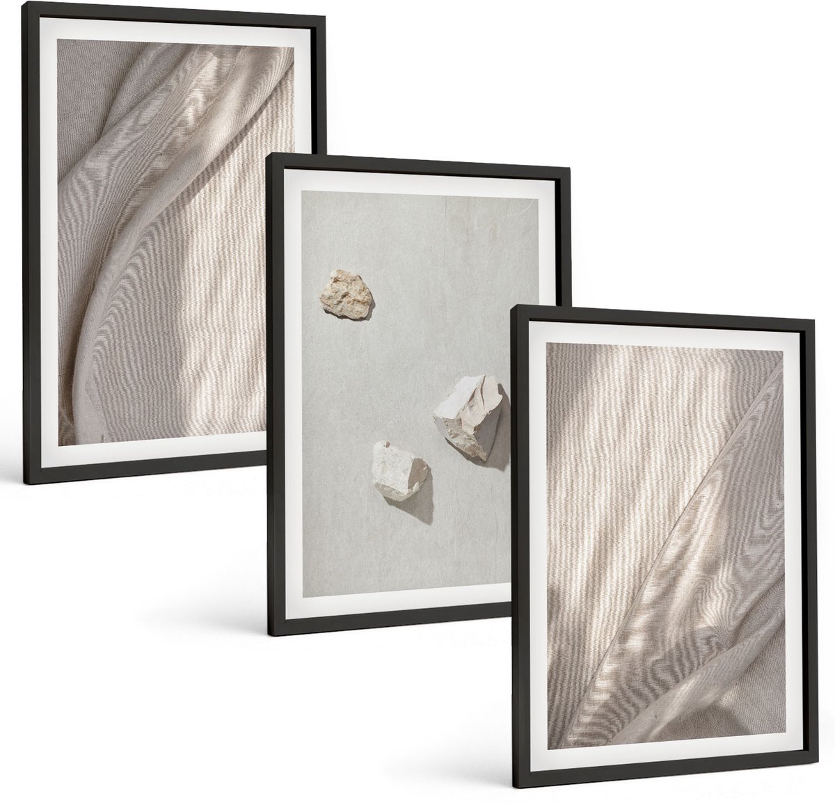 Tulup 4-Delige Schilderij Set - Close-ups van moderne boho-stijl structuren - 40 x 60 cm - Wanddecoratie - Woonkamer Decoratie