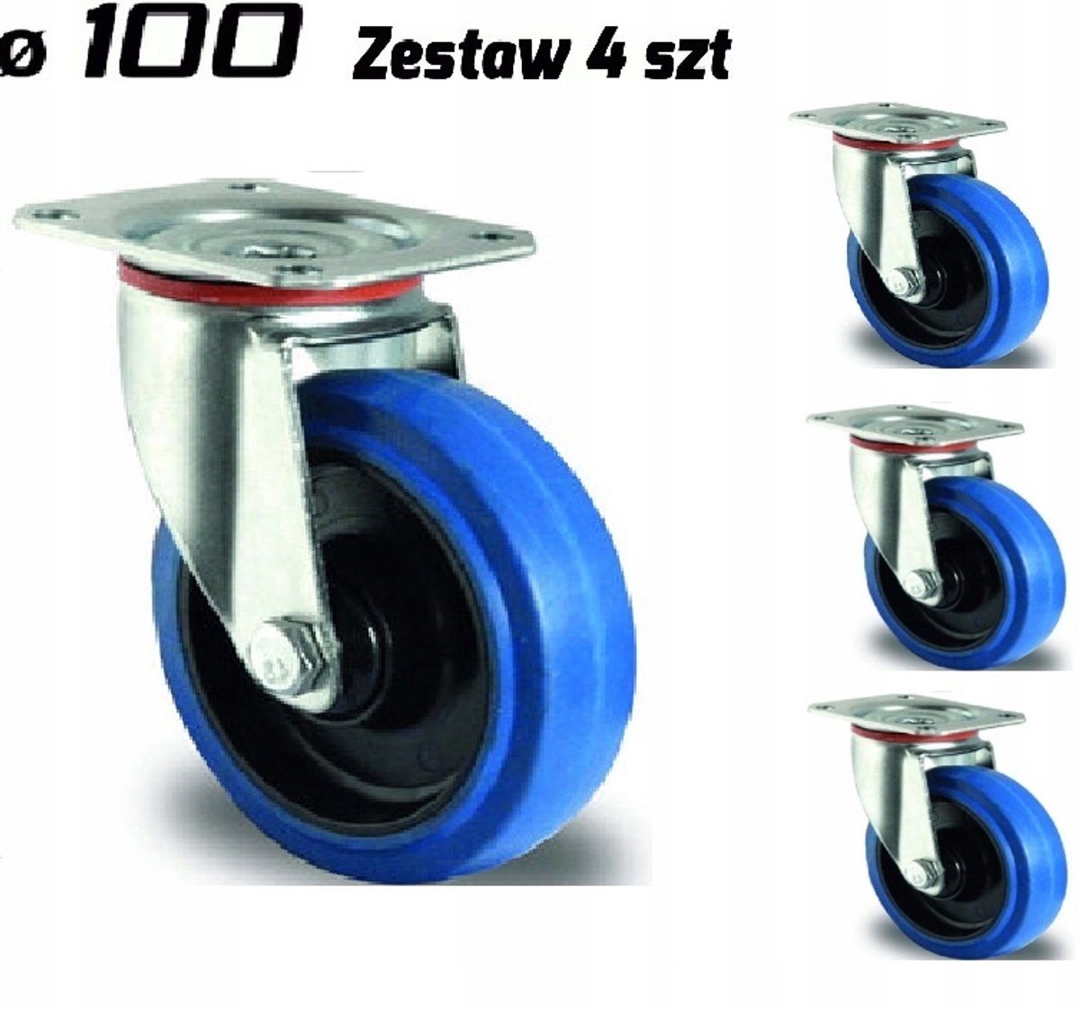 4x Zwenkwielen TPR 100mm met Rem - Robuust en Stiller