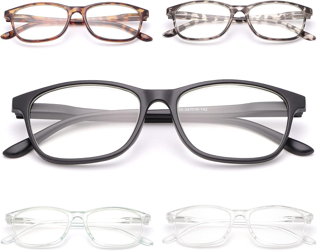 Reading Glasses, Blue Light Filter, Glasses for Women Men Spring Hinge, Reading Aid, Non-Glare, UV Light, Comfortable - ShopVlot