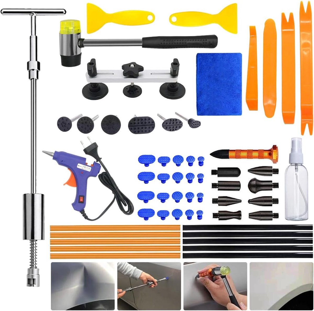 Paint Free Dent Tool Kit Repair Kit with Glue Gun and Dent Hammer Repair Tool for Dent and Impact Repair - ShopVlot