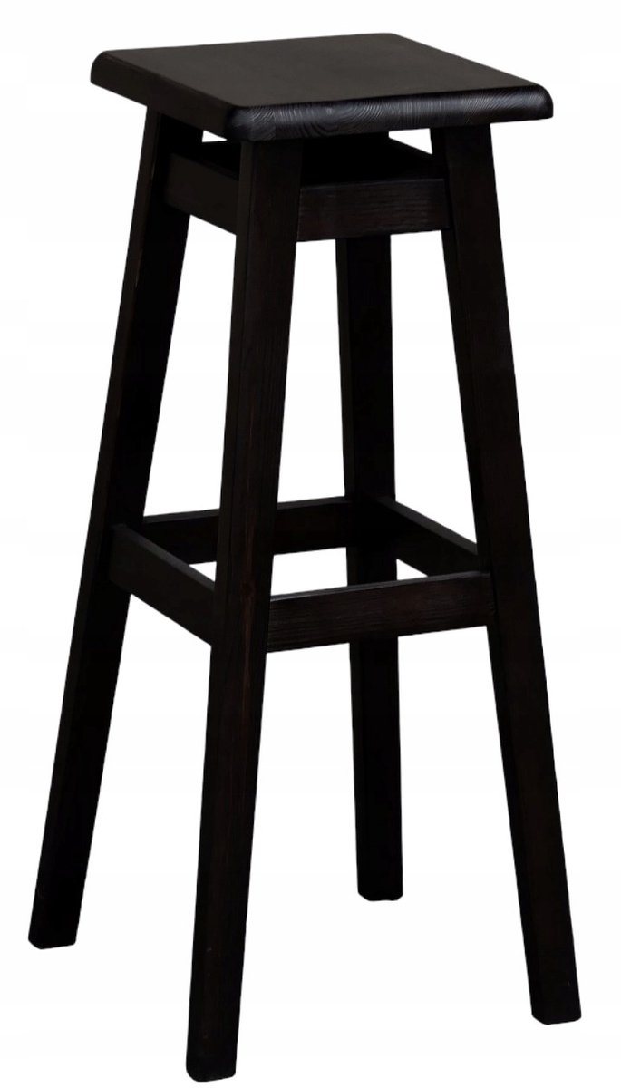 Metdrew Hoge Houten Bar Kruk Zwart - 80 cm
