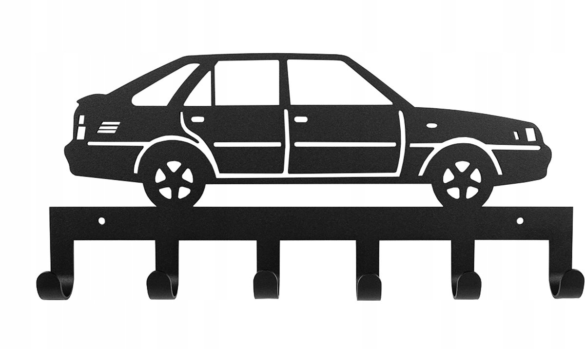 POLONEZ Wandkapstok met 6 Haken - Zwart, Staal