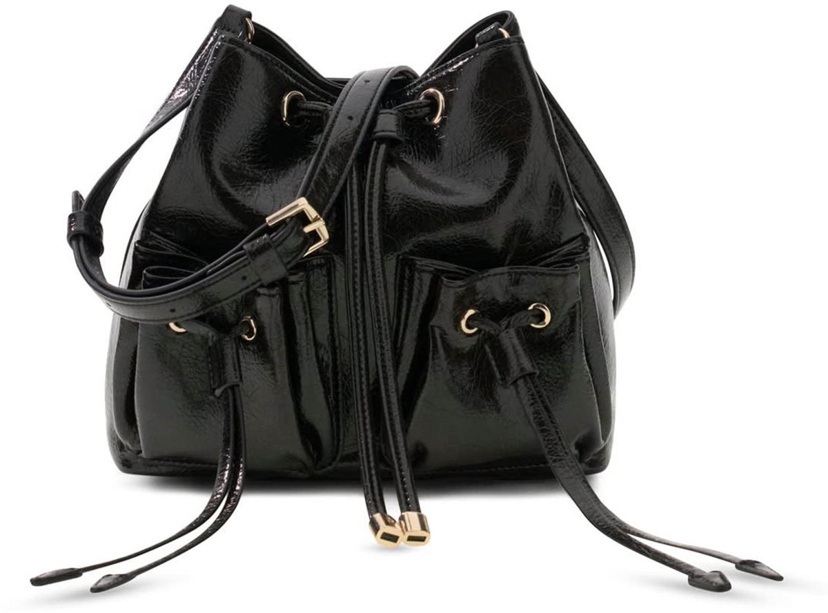 GUESS schoudertas Theodora Drawstring Bucket Black zwart