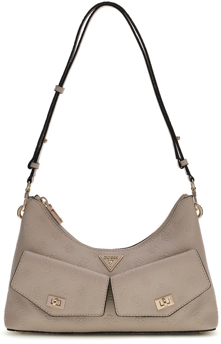 GUESS schoudertas Blake Convertible Shoulder Bag Bone Logo crème