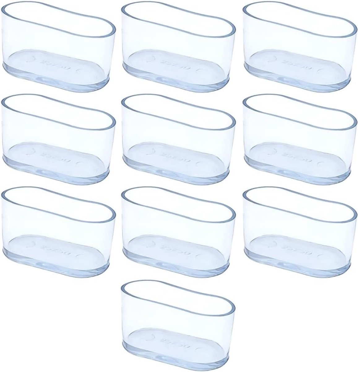 Stoeltafel - Transparant - 20 x 40 mm - PVC Ovale Stoelpootbeschermers - Voor Meubelbescherming en Vloer