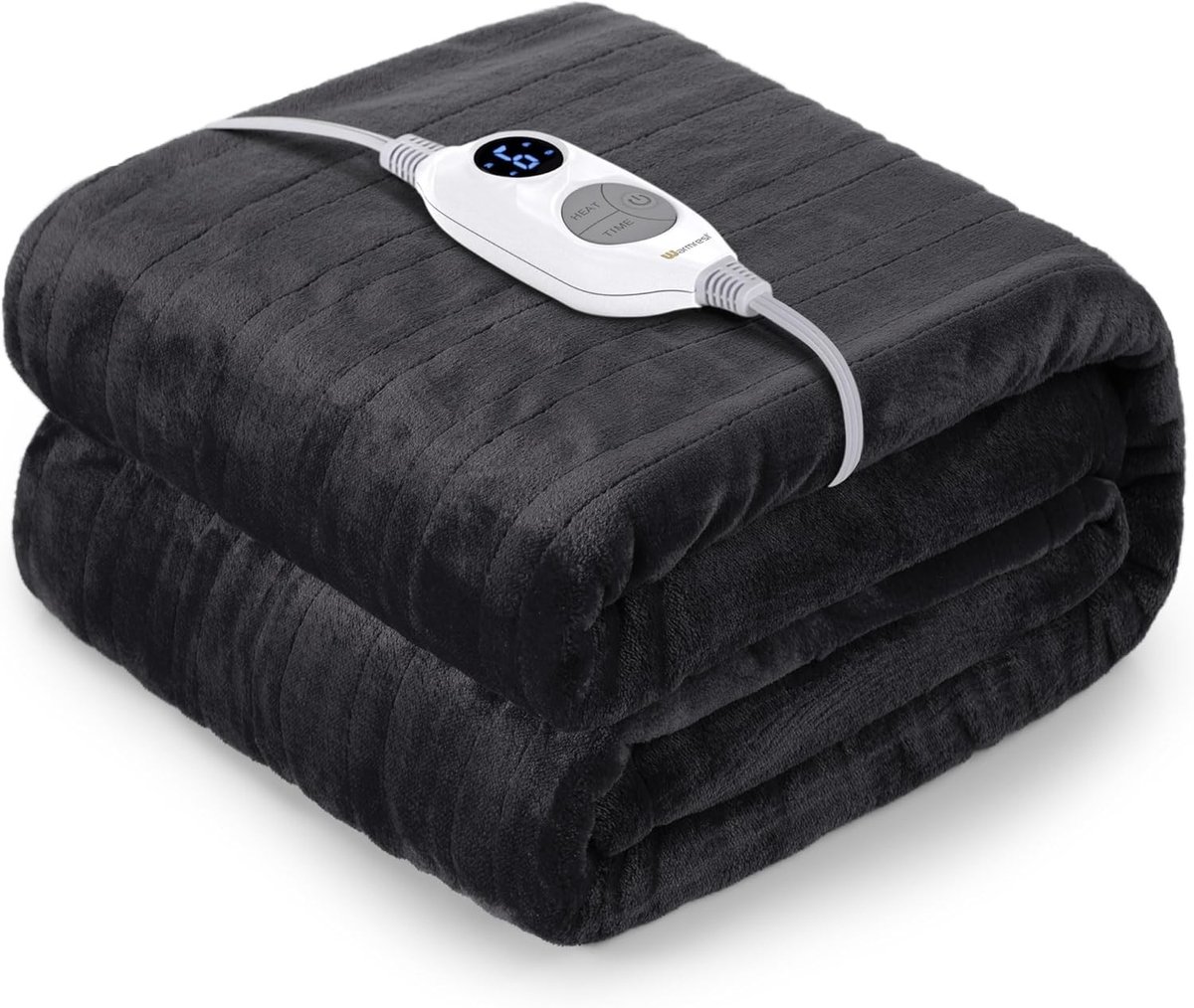 Elektrische Deken - Grijs - 150 x 200 cm - Flanel met Automatische Uitschakeling - Voor een Persoonlijk Bed