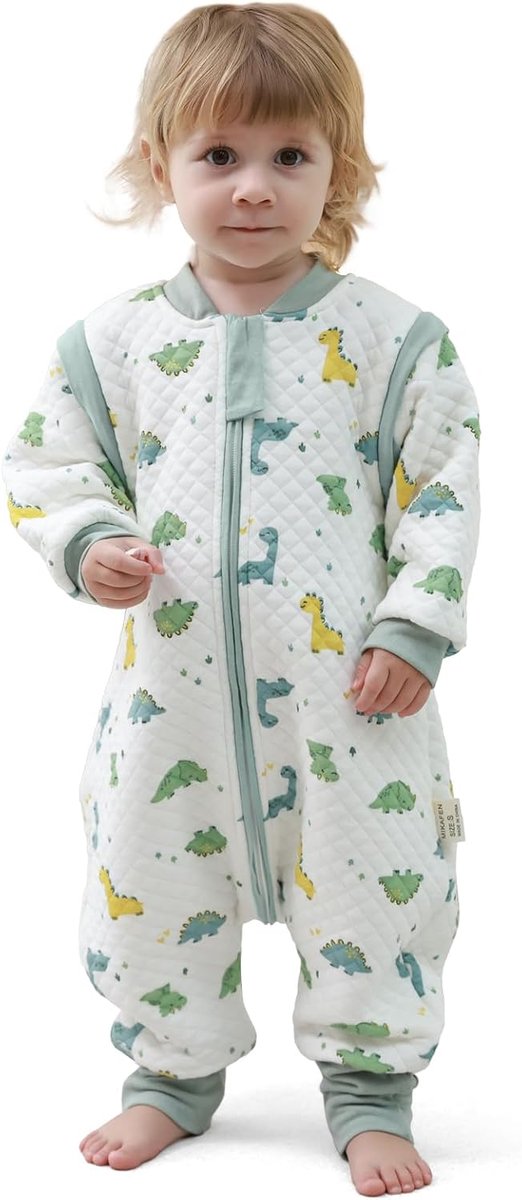 Babyslaapzak met benen 2.0 - Afneembare mouwen - 100% katoen - Comfortabel voor herfst en winter - ShopVlot
