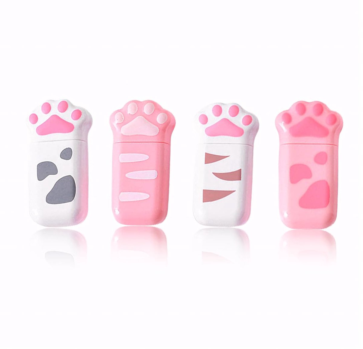 Mini Korrekturroller Set van 4, 6m x 5mm, kattenpootvorm, schoolbenodigdheden