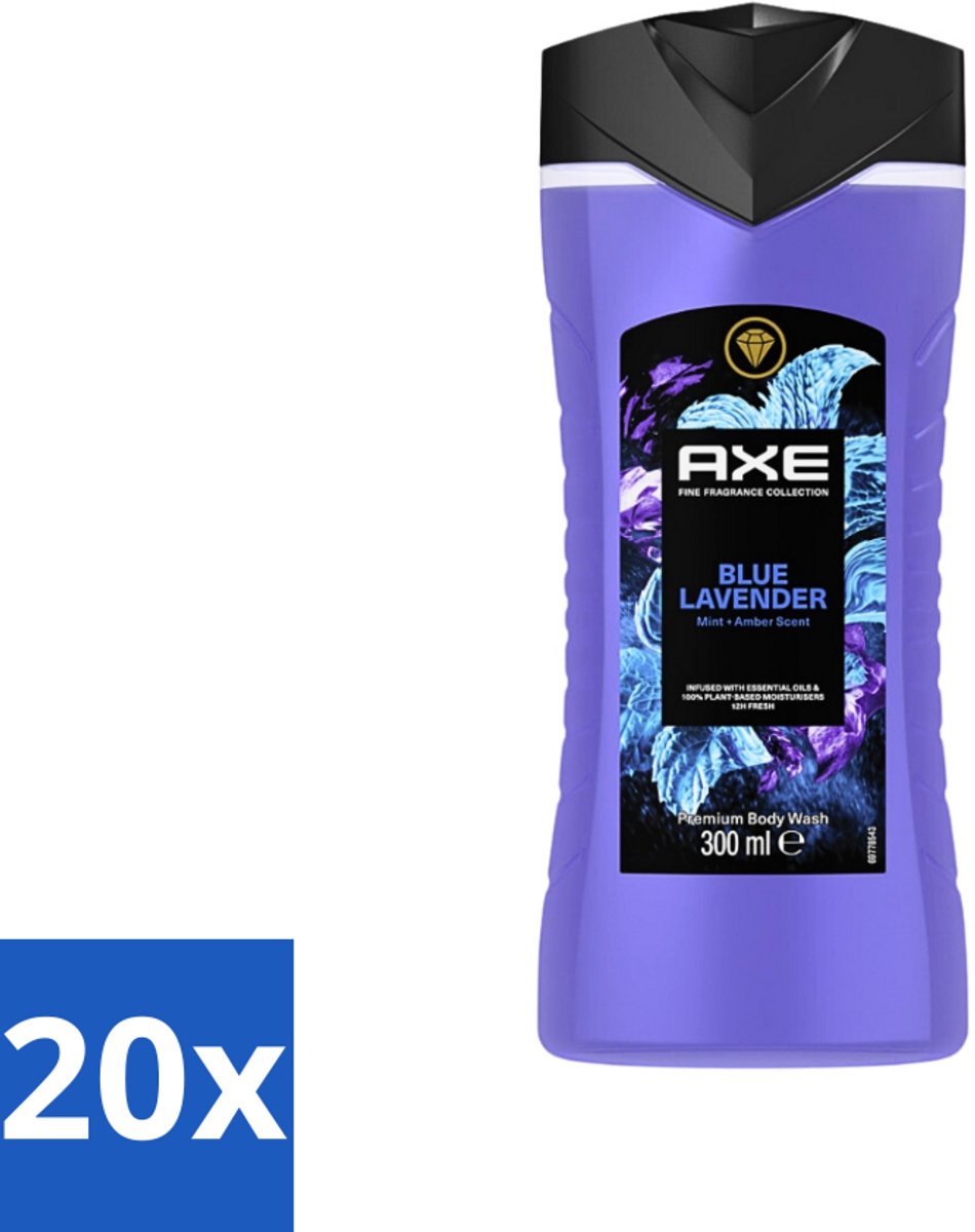 AXE - Douchegel - Blue Lavender - Kalmerend - Premium Geur - 300 ml - Bulkverpakking - 20 stuks
