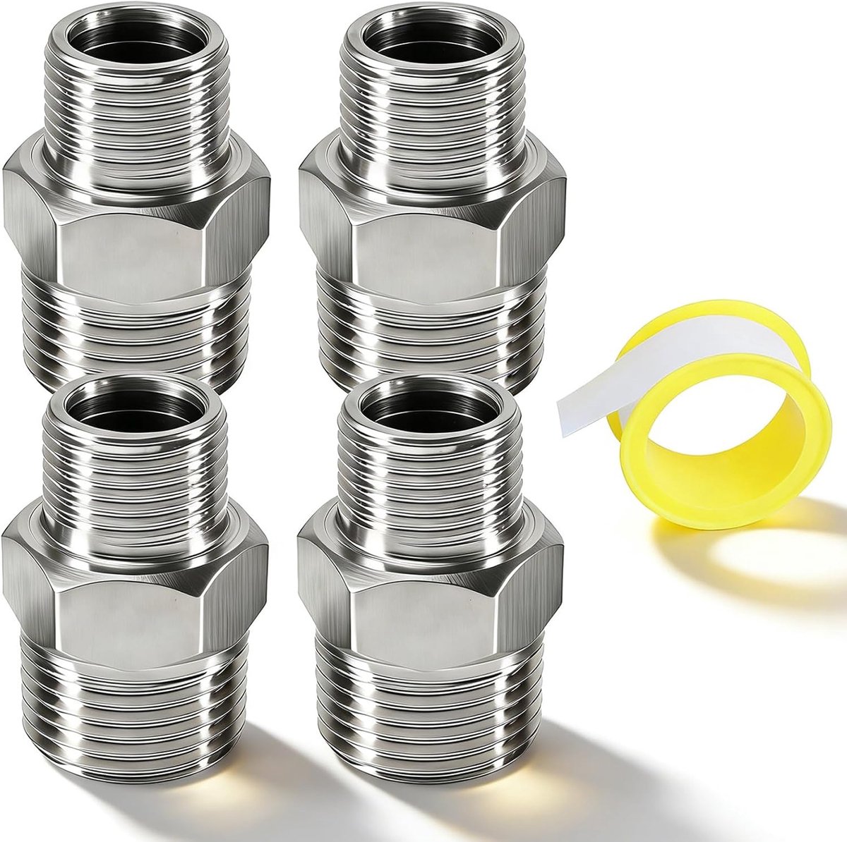 Stainless Steel Reducer Nipple 3/4" x 1/2" - Hoogwaardige RVS Verbinder - Duurzaam en Corrosiebestendig - ShopVlot