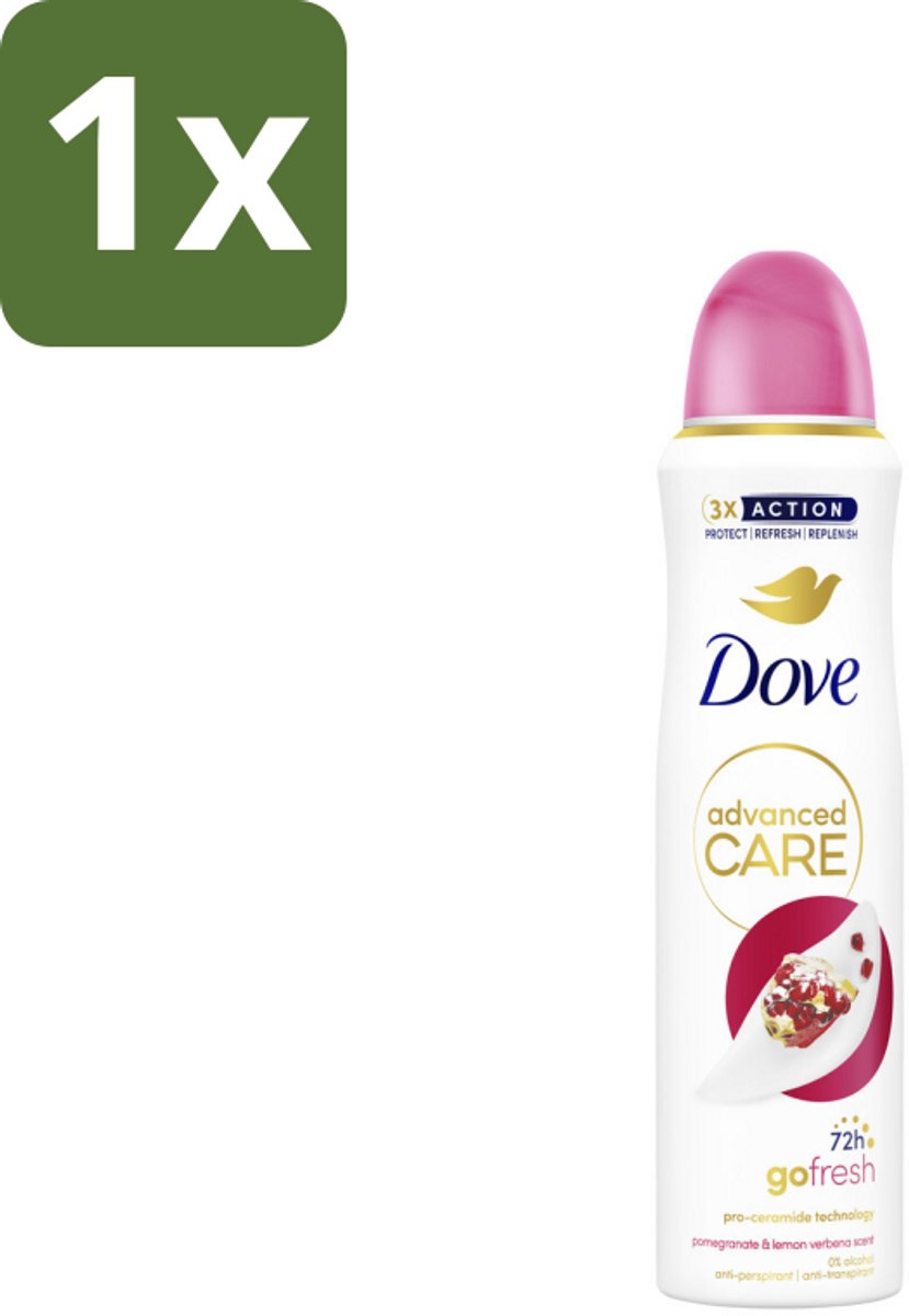 1 x Dove Deodorant Spray - Granaatappel & Citroenverbena - 150 ml - Dove Deodorant Spray - Anti-Transpirant - Zweetbehandeling - Geurbeleid - Okselhuid Verzorging