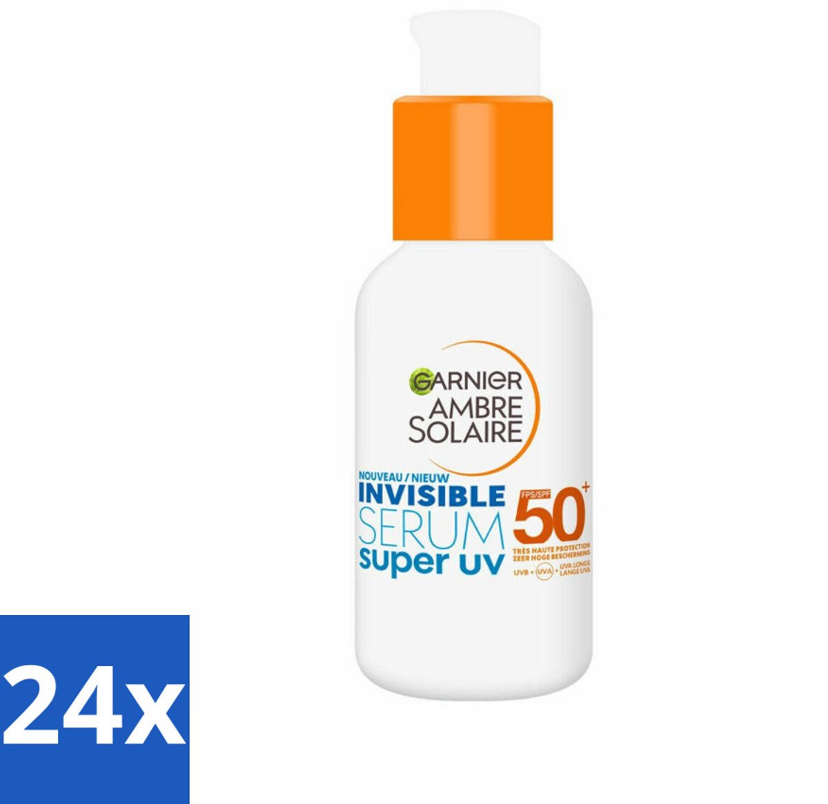 24 x Garnier - Ambre Solaire - Zonnebrandserum - Super UV - Invisible - SPF 50+ - 30 ml - Zonnebrand Serum - Zonnebescherming - SPF 50+ - Garnier Ambre Solaire - Serum