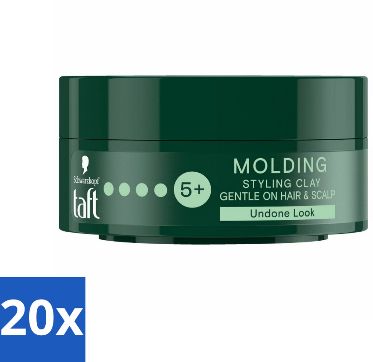 Taft - Molding Styling Clay - Hold 5+ - Vormbare hold - 75 ml - Bulkverpakking - 20 stuks
