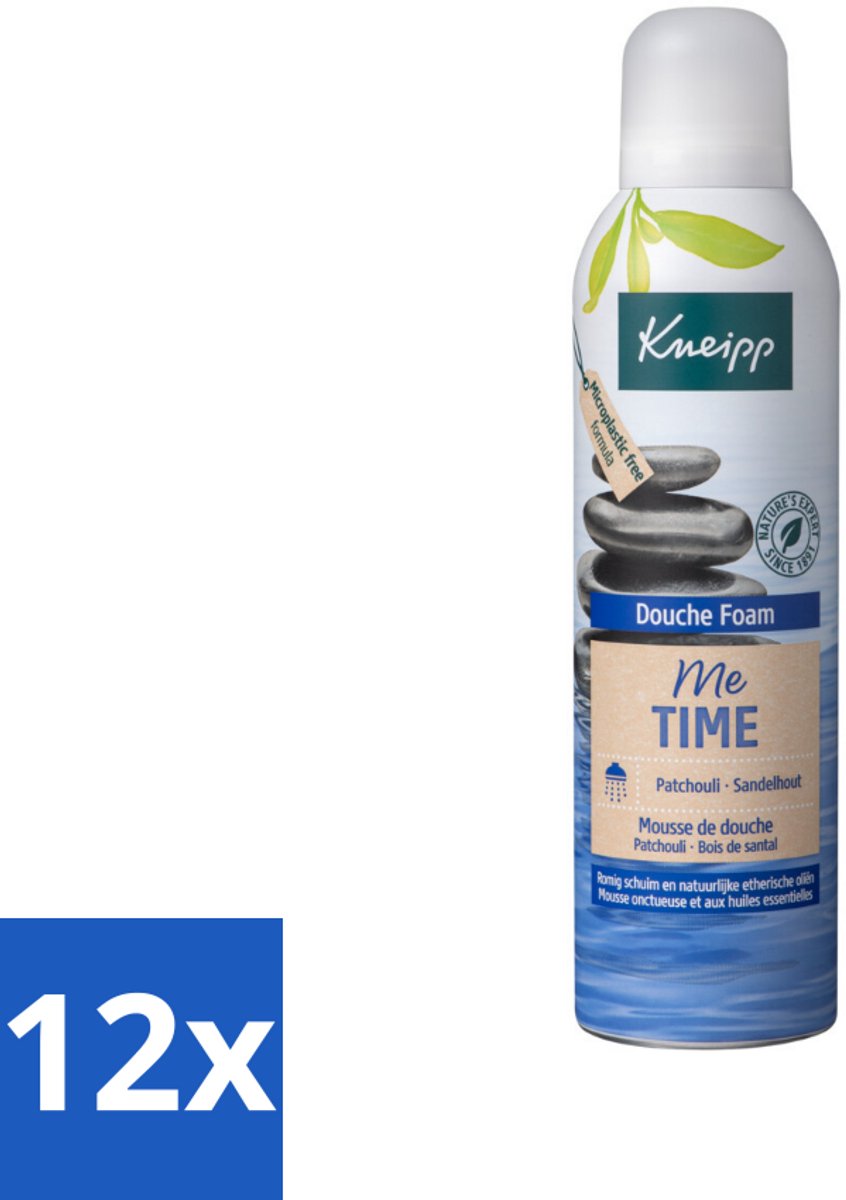 12 x Kneipp - Douche schuim - Me‑Time - Patchouli & Sandelhout - 200 ml - Douche Foam - Ontspanning - Patchouli - Sandelhout - Verzorging