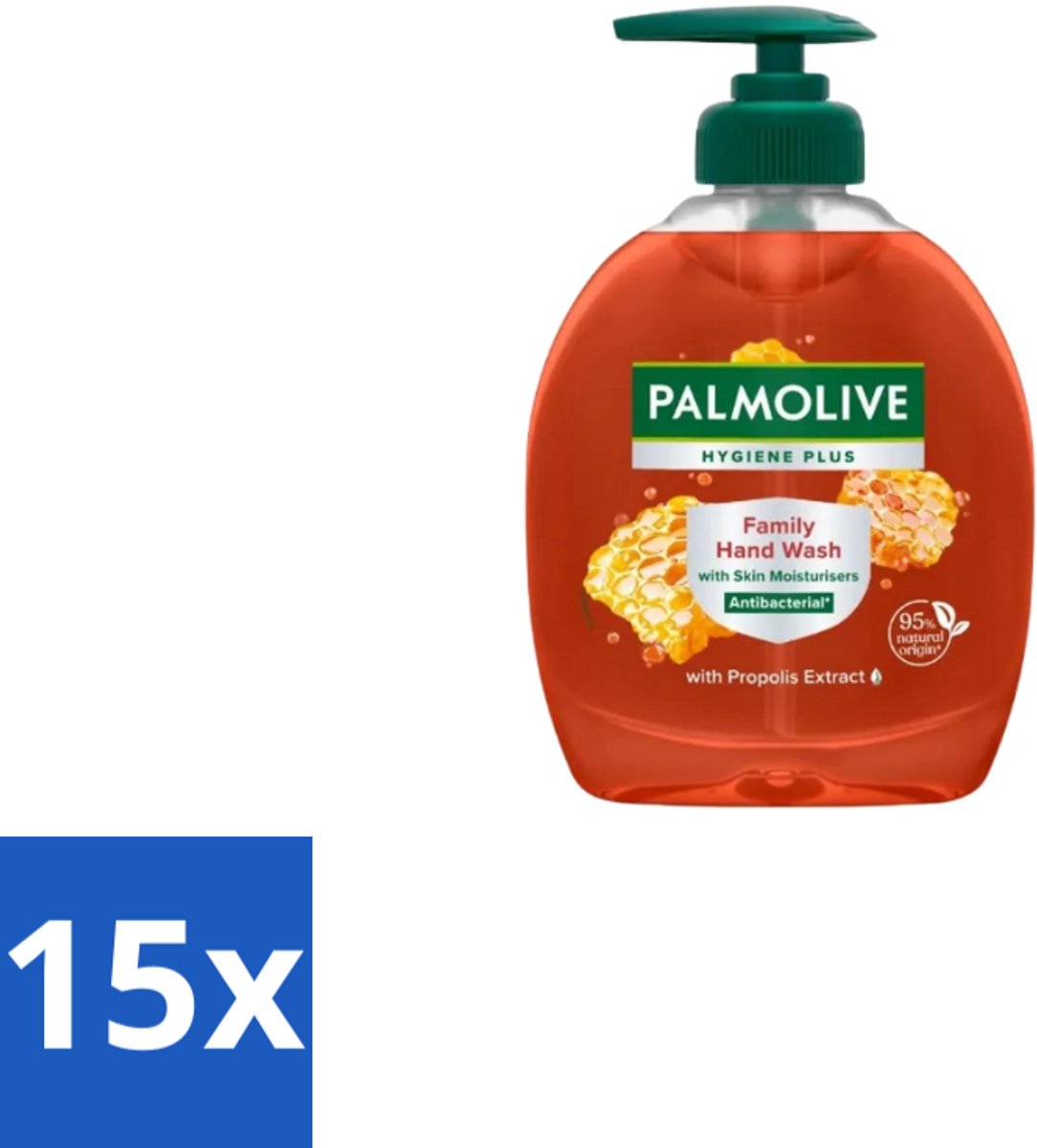 Palmolive - Hygiëne Plus Family - Handzeep Met Pomp - Voor het Hele Gezin - 300 ml - Bulkverpakking - 15 stuks
