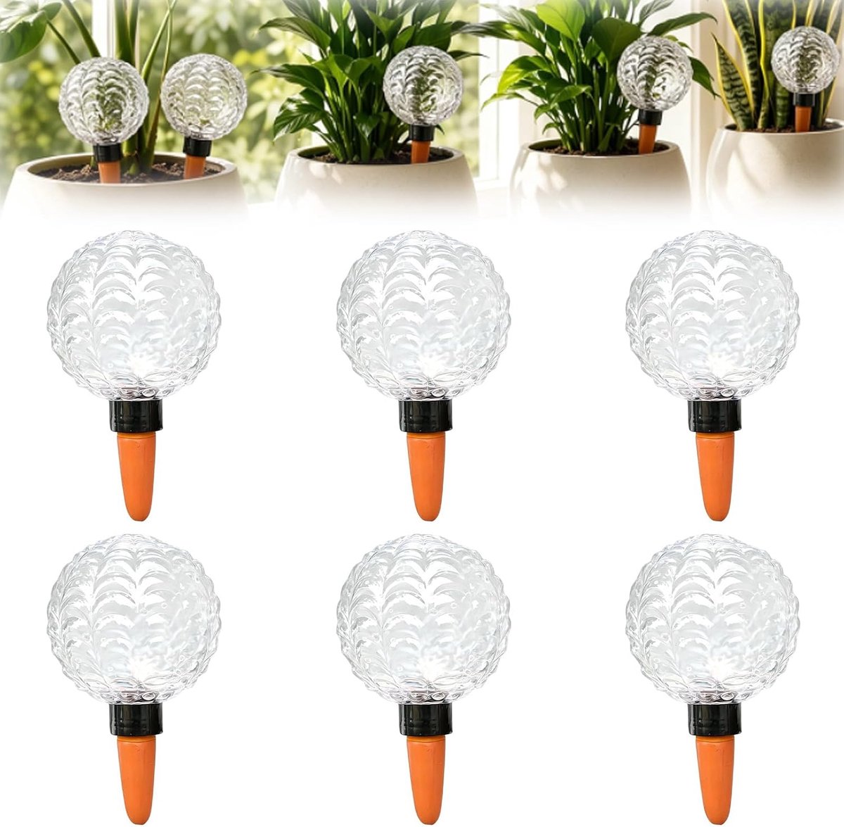 Bewateringsballen voor planten 6 stuks - automatische plantenirrigatie - grote capaciteit - ideale waterdispenser - ShopVlot