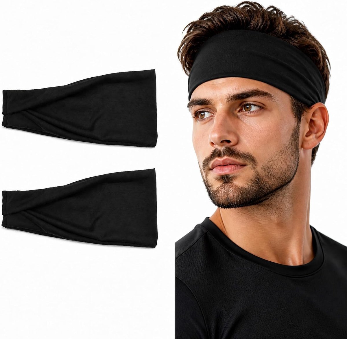 Sporthoofdbanden 2 stuks - antislip - elastisch - ideaal voor training - ShopVlot
