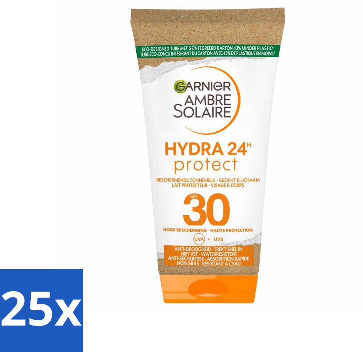 Garnier - Ambre Solaire - Zonnebrandmelk - SPF 30 - Reisformaat - Gezicht & Lichaam - 50 ml - Bulkverpakking - 25 stuks