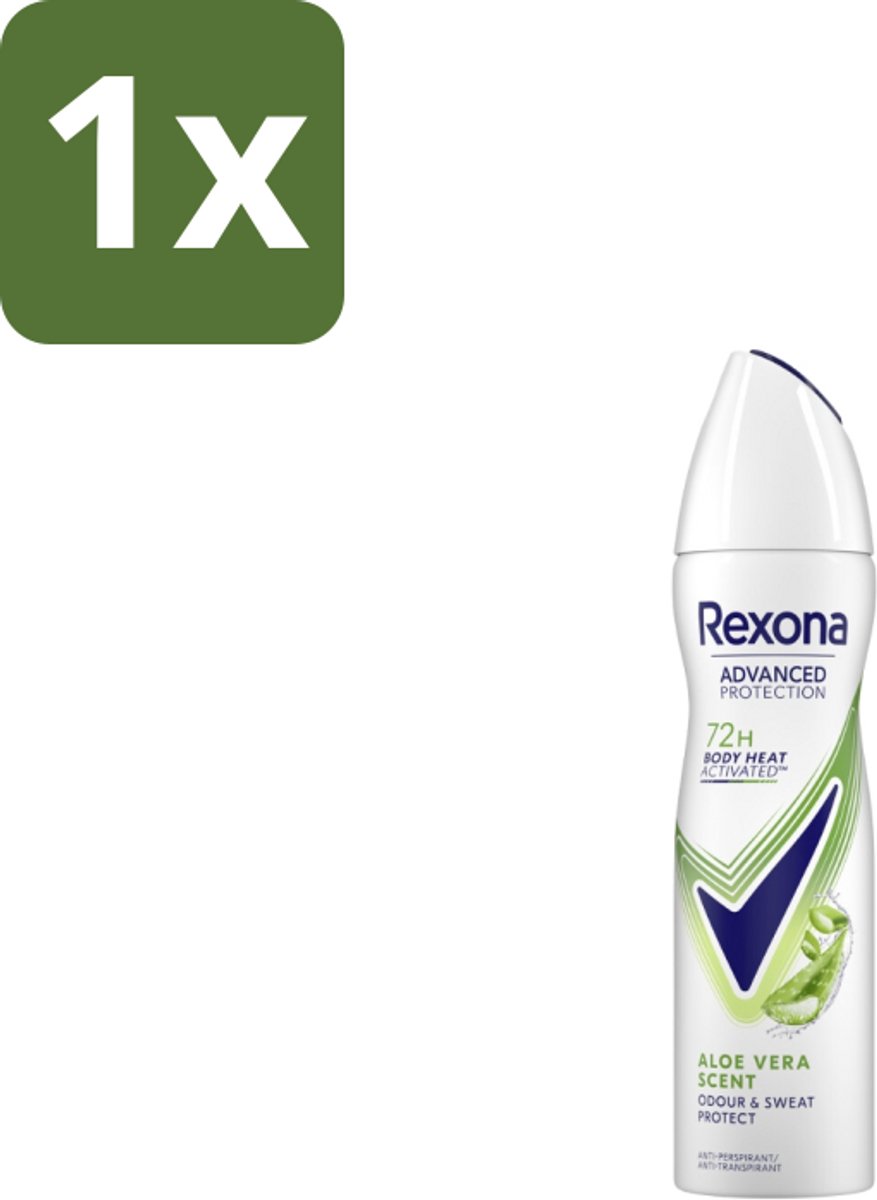 1 x Rexona - Deodorant Spray - Aloe Vera Scent - Verzorgend & Fris - 150 ml - Aloe Vera Deodorant Spray - Zweetbescherming - Geurbescherming - Anti-Transpirant Spray - 72 Uur Beschermd