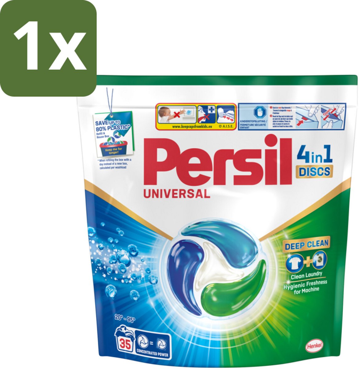 1 x Persil - Wasmiddel - Discs Universal - Voor Witte Was - 35 wasbeurten - Persil 4in1 Discs - Schone Was - Vlekverwijdering - Diepe Reiniging - Frisse Geur
