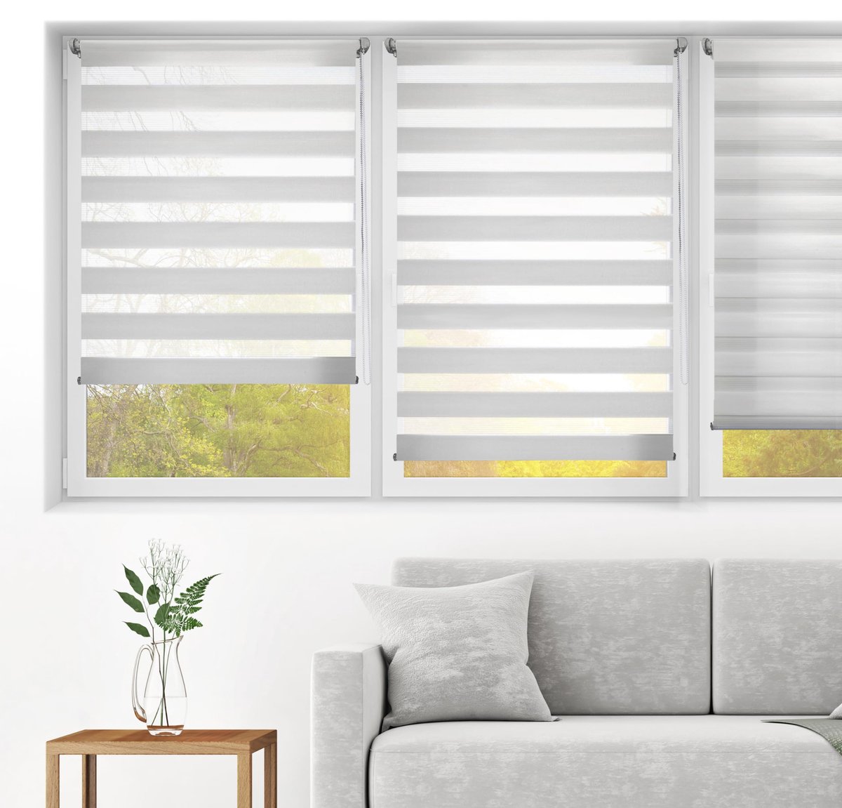 rolgordijn 75 x 130 cm - zilvergrijs - dubbele laag - zonder gereedschap - ShopVlot
