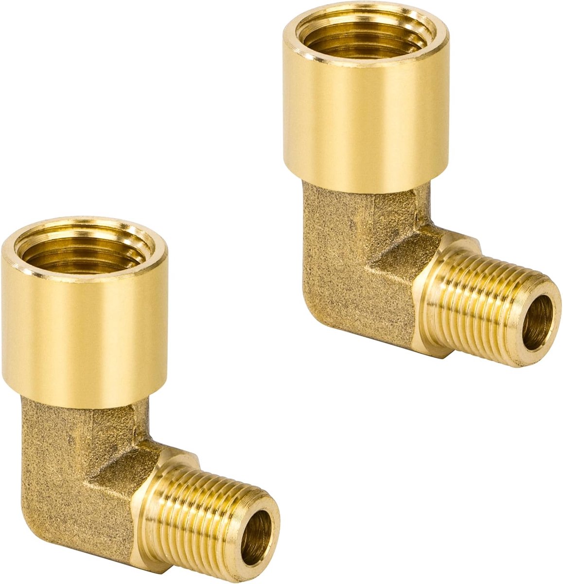 Brass Angle Tube Connections, 2 pcs, 1/8 Inch Male to 1/4 Inch Female, Threaded 90 Degree Angle Tube Accessories for - ShopVlot