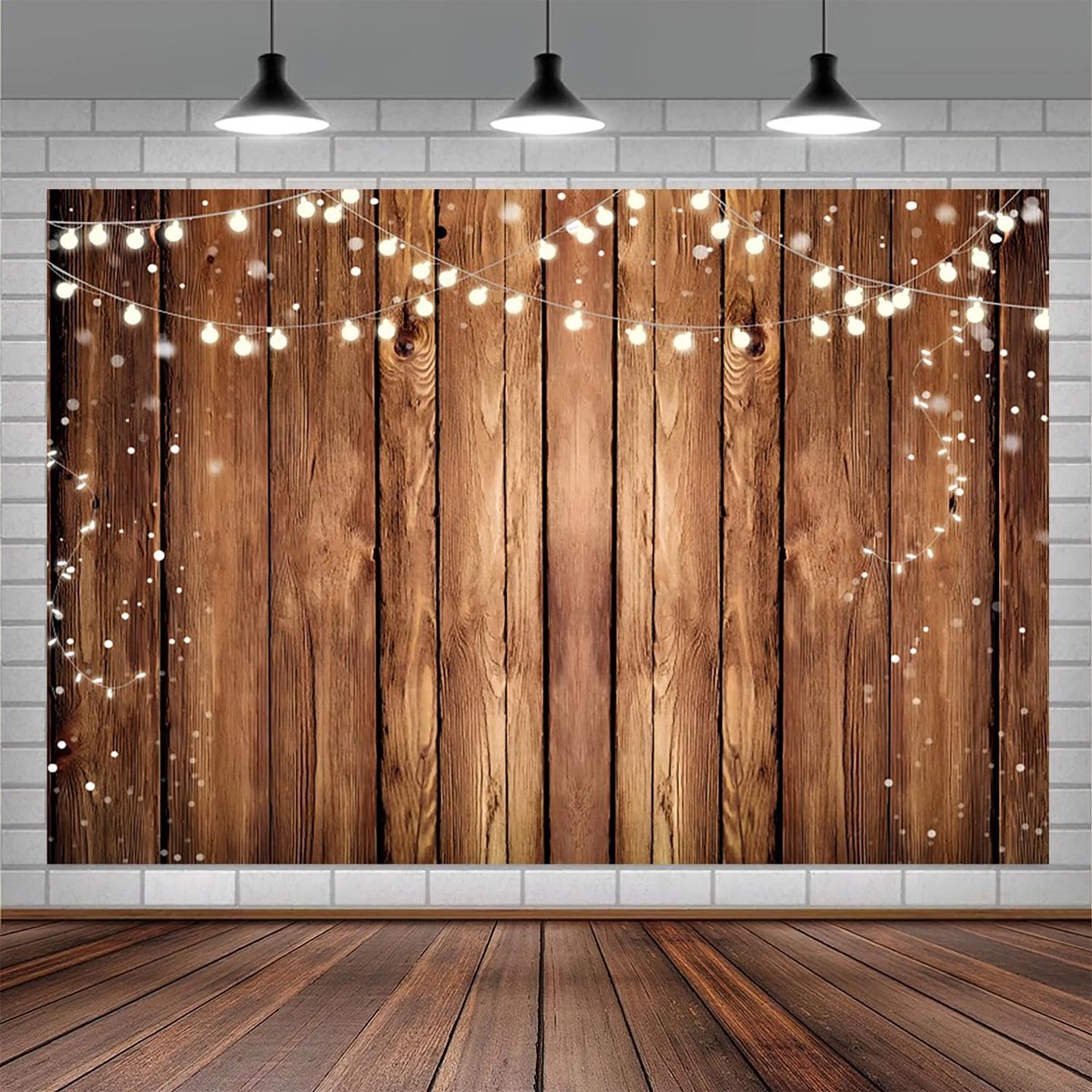 10x6.5FT Wooden Background Rustic Wooden Wall Brown Vintage Wooden Board Photography Background Newborn Baby Shower - ShopVlot