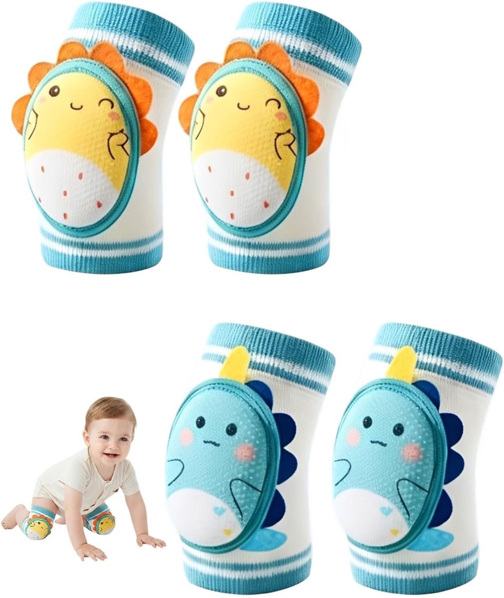 Kniebeschermers voor baby's, kruipen, 2 paar, antislip en ademend, kniebeschermers voor baby's van 0 tot 12 maanden - ShopVlot