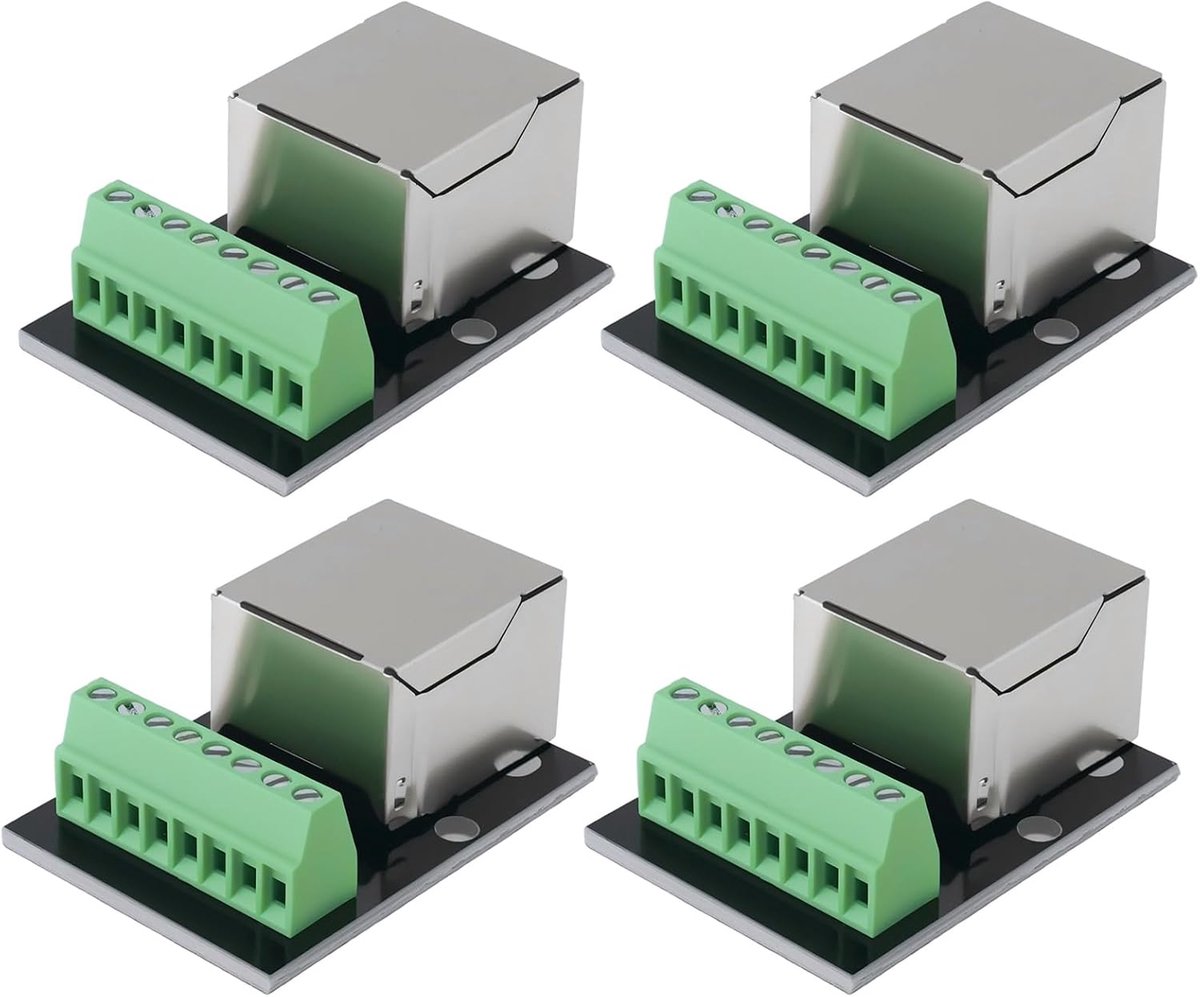 4 x 8-pin RJ45 Ethernet connectors and 2.54 mm terminal block adapter RJ45 Ethernet. - ShopVlot
