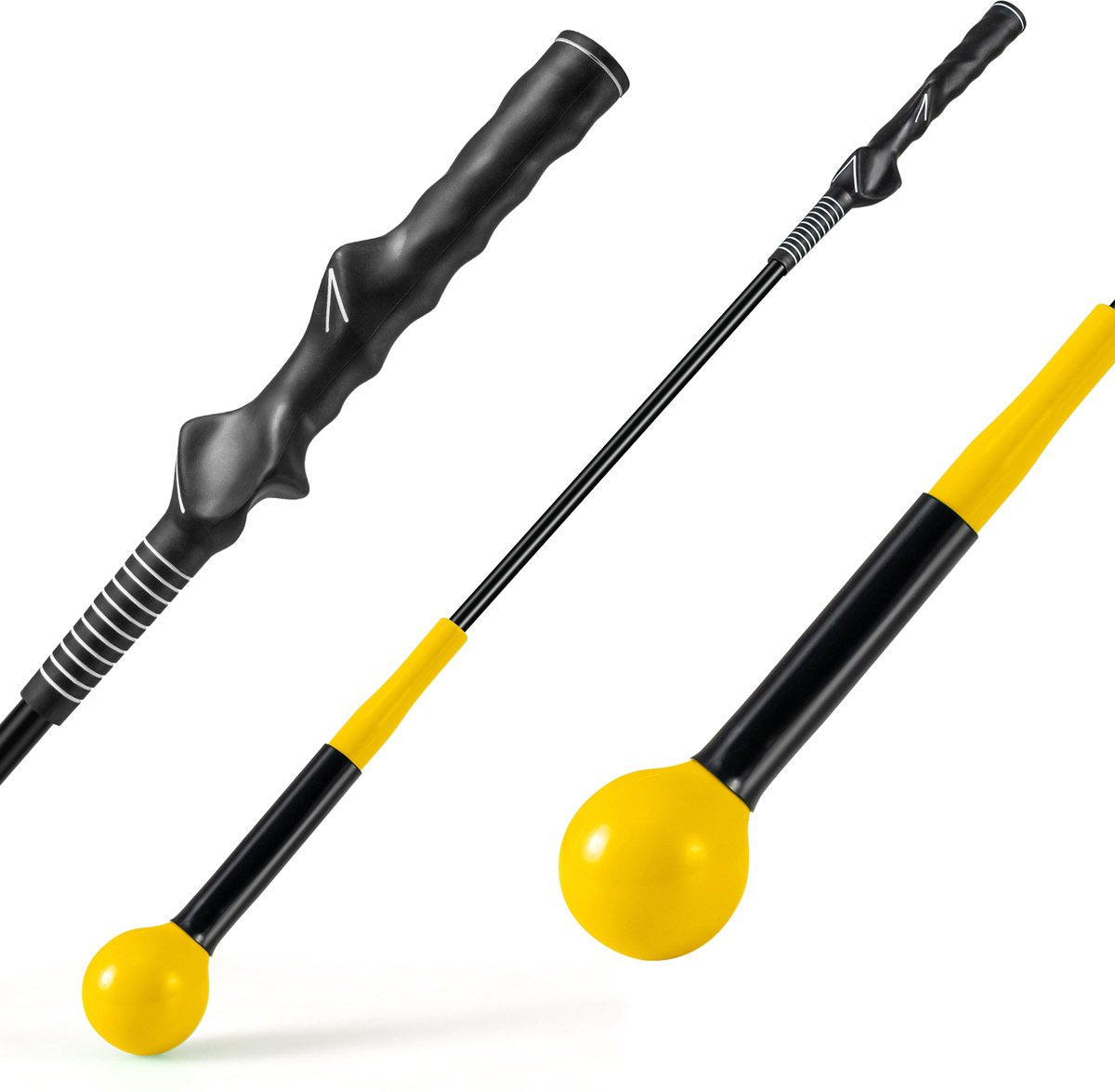 COSTWAY Golf Swing Trainer, 80/100/120 cm golftrainingshulp met gewichtskop, golf-vliegtrainer voor houdingscorrectie, binnen en buiten, golfzwaaitrainer voor beginners, professionals