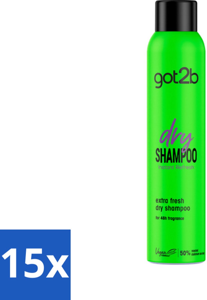 15 x Got2B - Droogshampoo - Extra Fresh - 200 ml - Droogshampoo - Fris Haar - Haarkleur - Haartype - Haartype