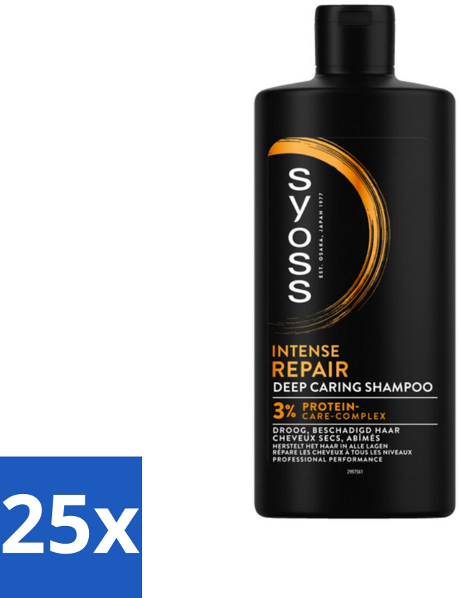 25 x SYOSS - Repair 440 ml - Shampoo - Herstellende Formule - 440ml - Herstel Haar - Beschadigd Haar - Droog Haar - Haarbreuk - Haarverzorging