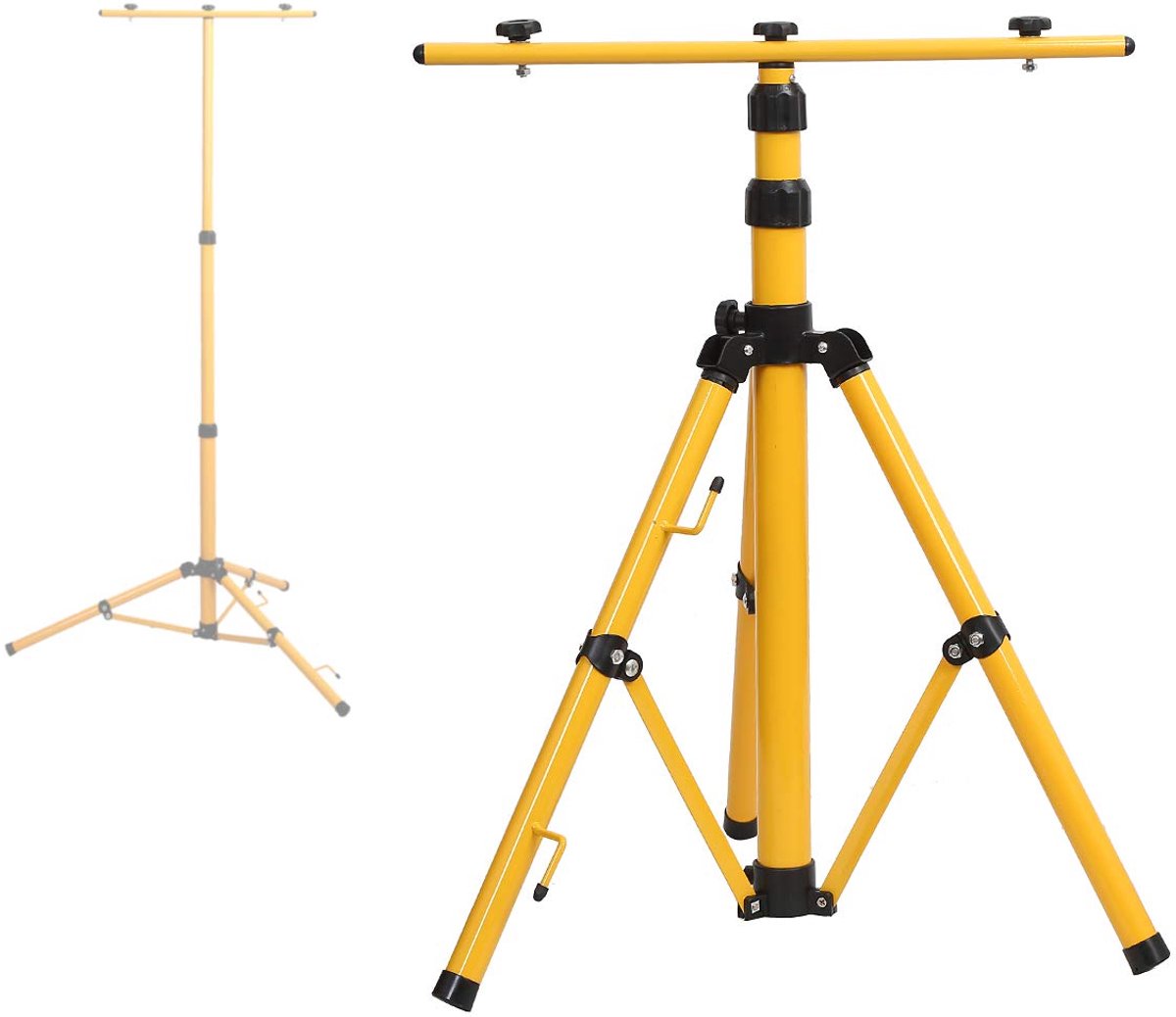 Schijnwerper statief 160 cm - draagbaar LED-lamp - verstelbare driehoekige standaard - ideaal voor buitengebruik - ShopVlot