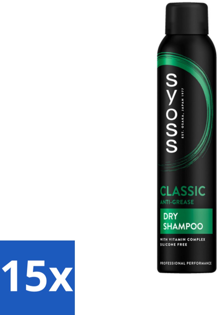 15 x SYOSS - AntiGrease Droogshampoo - Shampoo - Langdurige Styling - 200ml - Droogshampoo - Vetvrij Haar - Fris Haar - Vetabsorptie - Haargroei