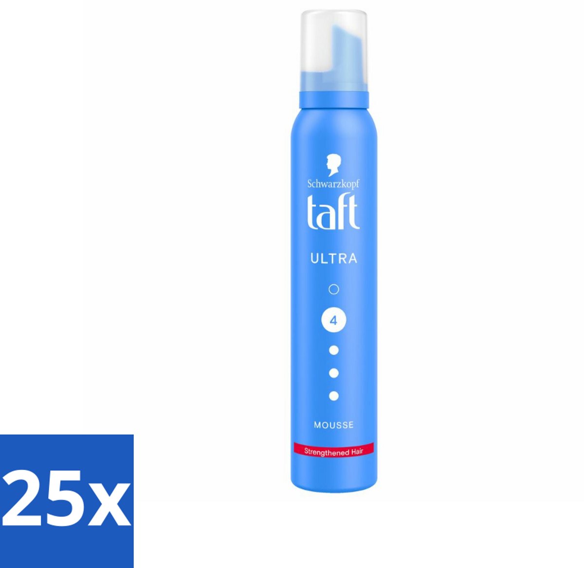 25 x Taft - Haarmousse - Ultra 4 - Volumineuze fixatie - 200 ml - Haarmousse - Volume - Fixatie - Haartype - Hittebescherming