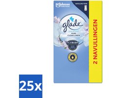 25 x Glade - Touch & Fresh Navulling - Pure Clean Linen - 2 × 10 ml - Glade Touch & Fresh - Navulling - Geurverspreiding - Frisheid - Bloemige Geur