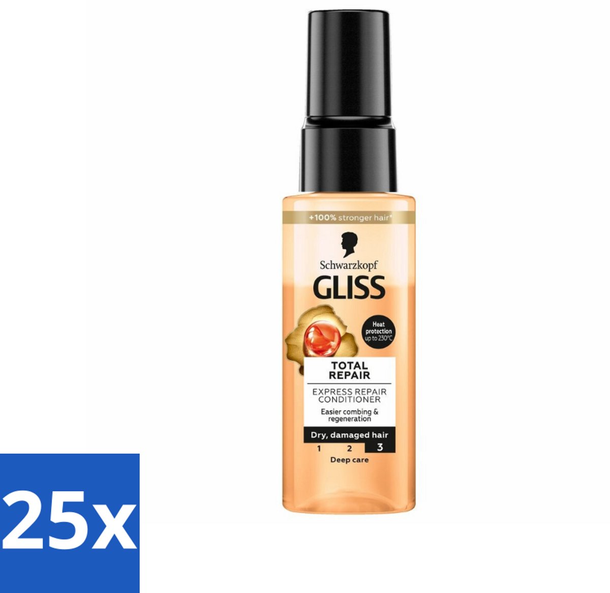 25 x Gliss - Total Repair - Express Repair Conditioner - Deep Care - 70 ml - Haarkleur - Haarverzorging - Haarherstel - Droog Haar - Beschadigd Haar