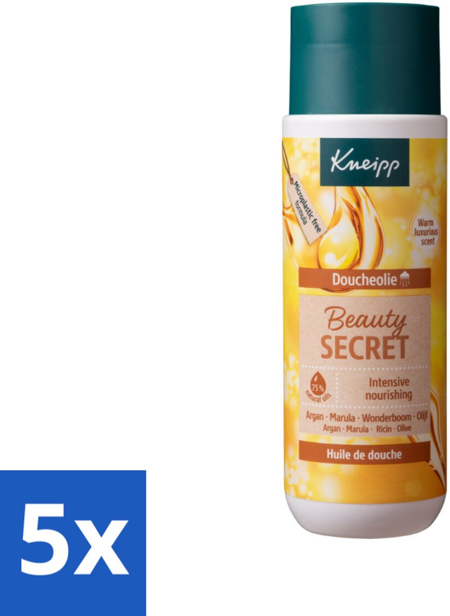 5 x Kneipp - Doucheolie - Beauty Secret - 200 ml - Doucheolie - Huidverzorging - Natuurlijke Oliën - Luxe Huidgevoel - Gevoelige Huid